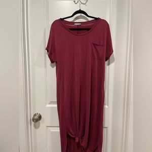 Burgundy T-Shirt Dress